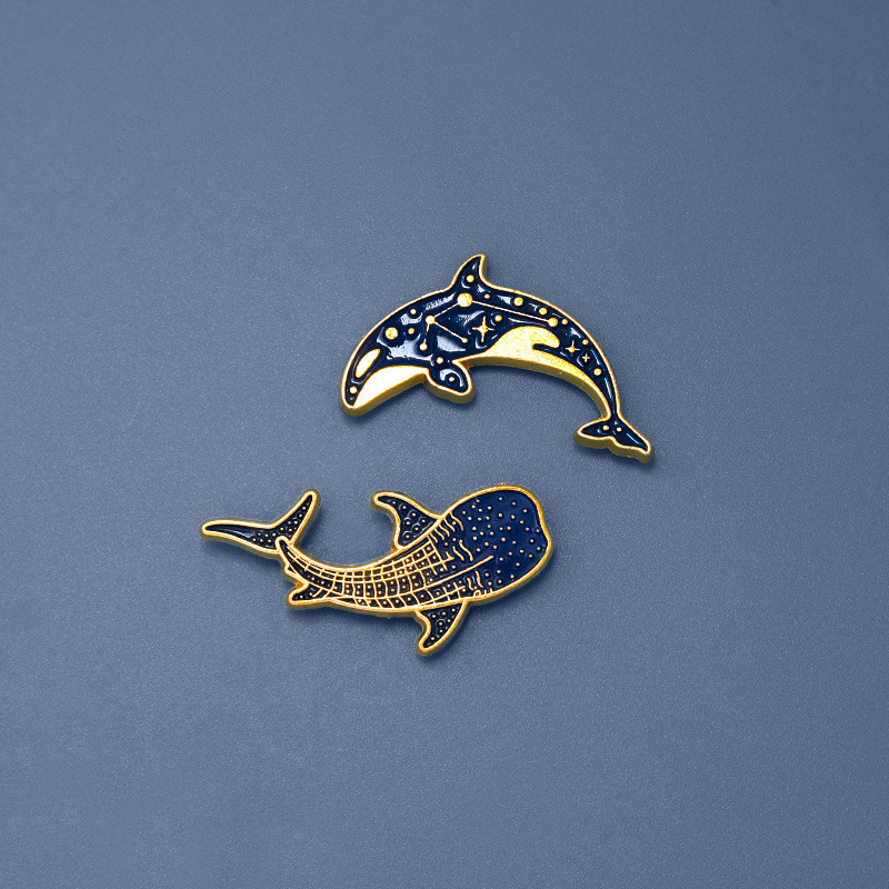 かわいいシロナガスクジライルカブローチユニセックスファッショ - Embroidery Whale のレビューと価格