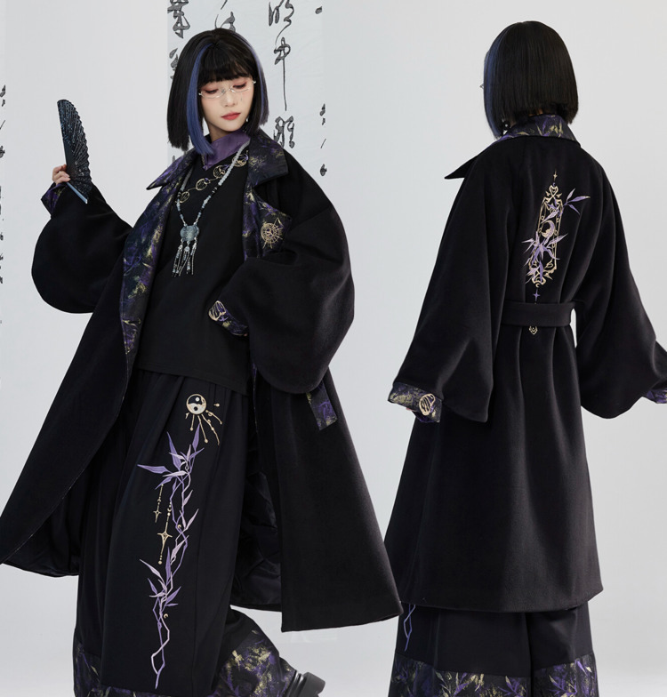 Embroidery Style - 新しい中国風国風重工業刺繍織りゴールドウール生地コートフィエスタカーニバルハロウィンコスコスプレ