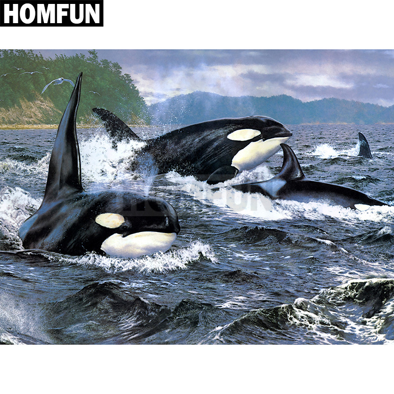 Homfun-ダイヤモンド絵画のテーマ「海,正方形または円形 - Embroidery Style のレビューと価格
