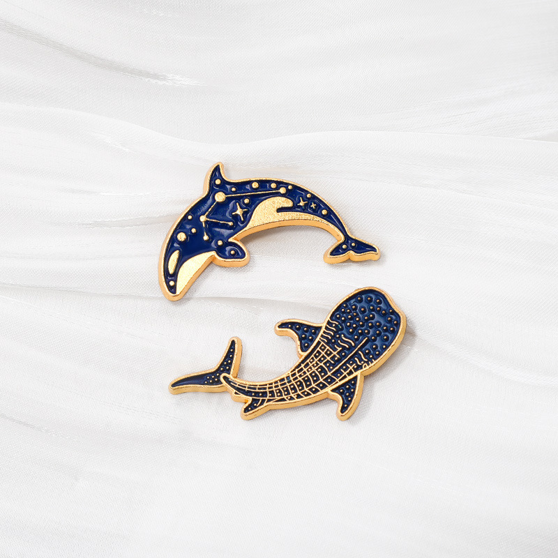 かわいいシロナガスクジライルカブローチユニセックスファッショ - Embroidery Whale のレビューと価格