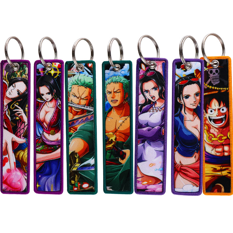 アニメワンピース刺繍キーフォブマンガキータグキーホルダー女性 - Embroidery Gift Ideas のレビューと価格