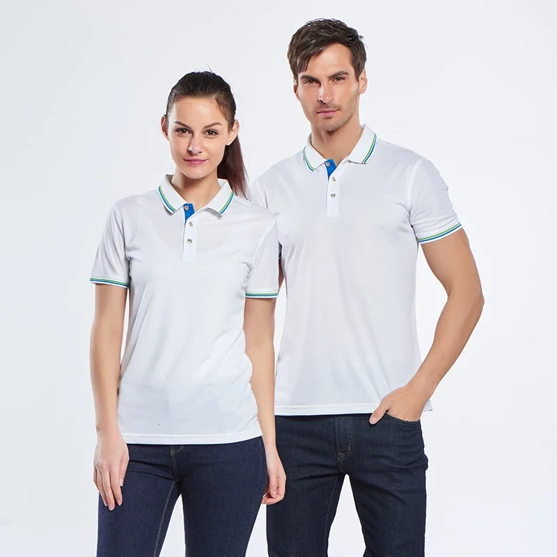 半袖のカスタマイズ可能なポロシャツ,ロゴ付きの夏服,速乾性, - Embroidery Logo のレビューと価格