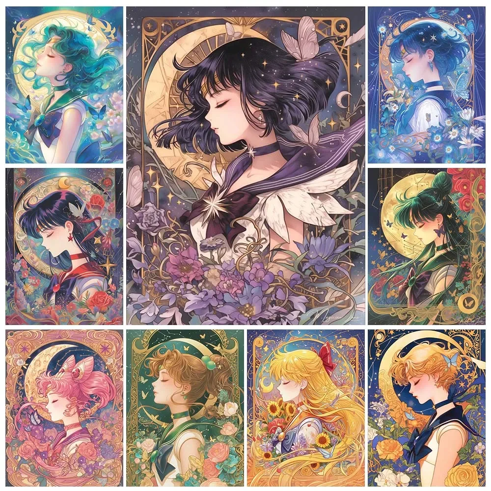 漫画アニメダイヤモンドペインティング美少女月少女戦士貼り付け - Embroidery Gift Ideas のレビューと価格