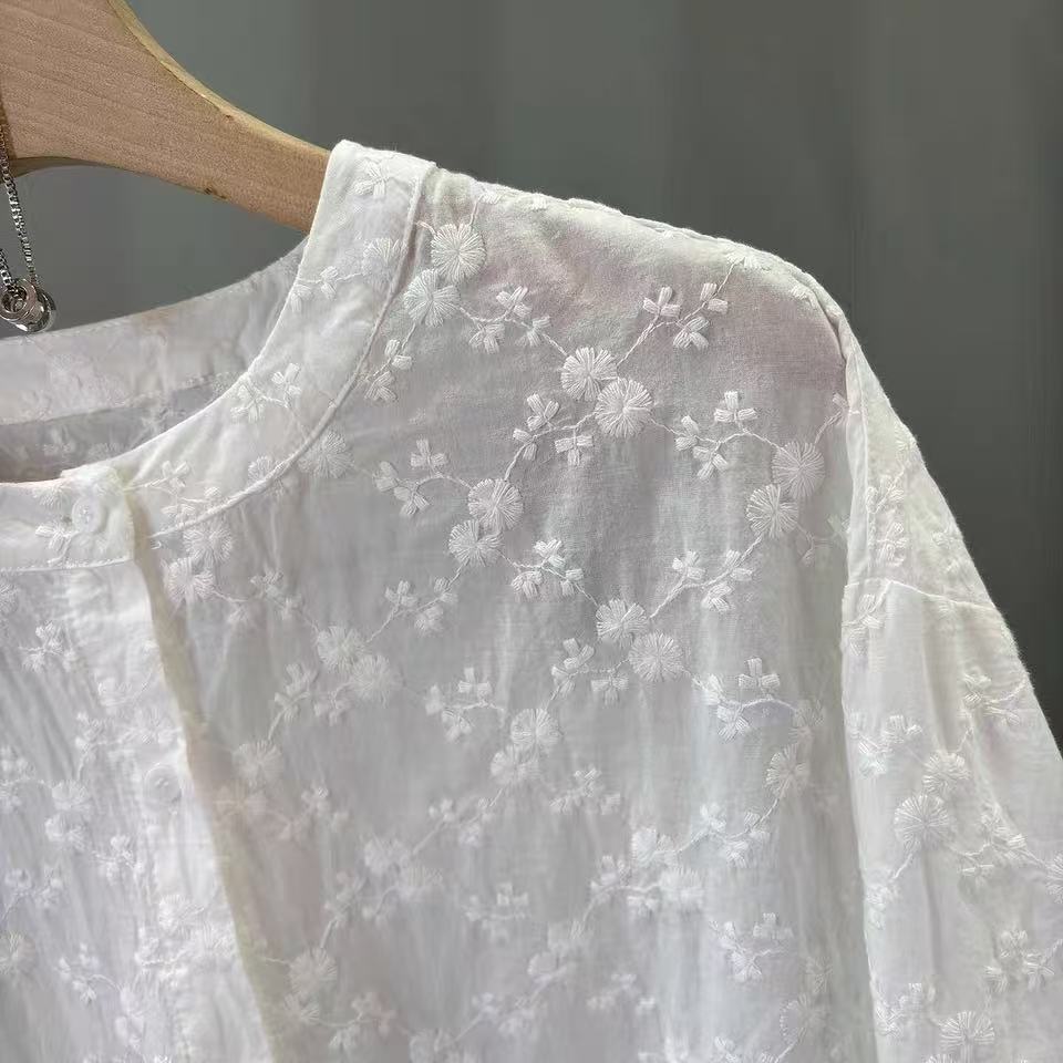 2026年レディースレース刺繍ブラウス、ボヘミアン風長袖10 - Embroidery Eyelet のレビューと価格