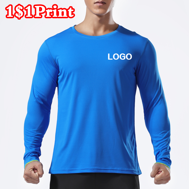 速乾性のある長袖スポーツTシャツ、カスタムロゴプリント入り、 - Embroidery Logo のレビューと価格