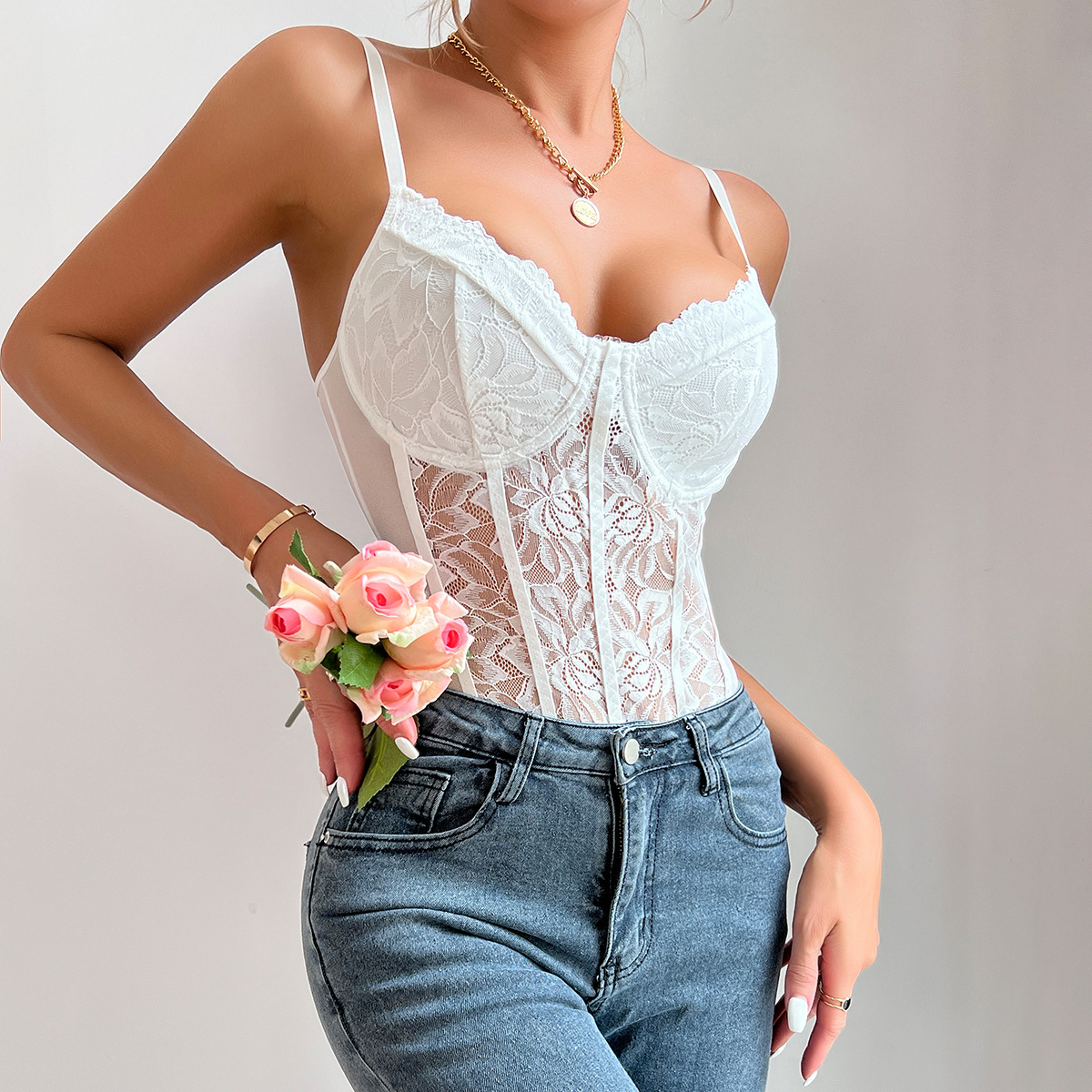 2024 夏ホットセクシーなレーススリムフィット背中の開いた - Embroidery Underlay のレビューと価格