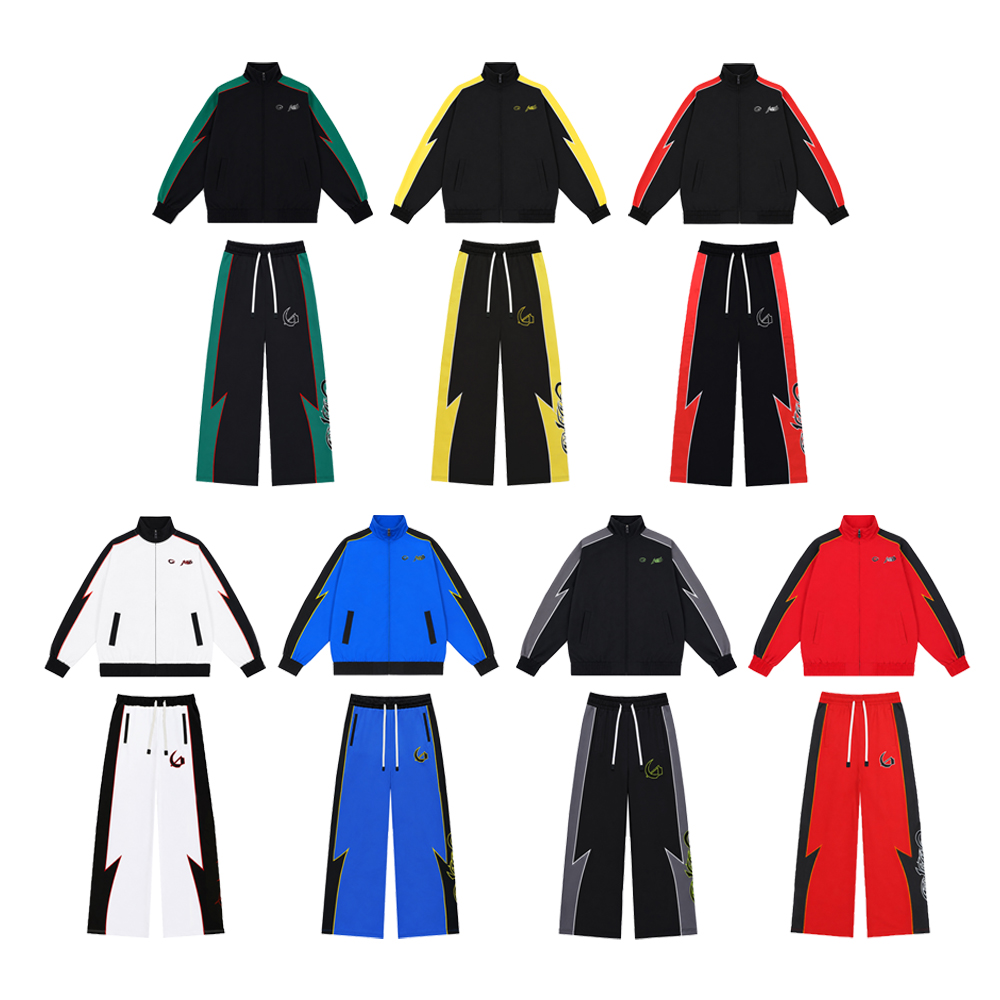 Y2k ストリートウェア メンズ セット ツーピース ジッパ - Embroidery Style のレビューと価格
