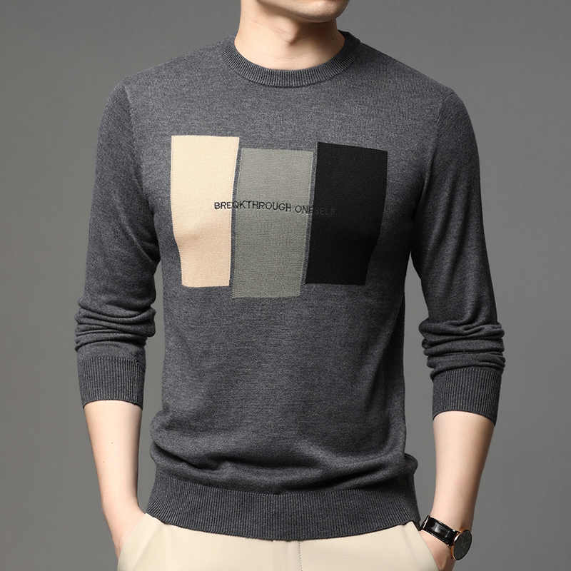 高級ブランドファッションジャカードニット男性用セーター202 - Embroidery Font のレビューと価格
