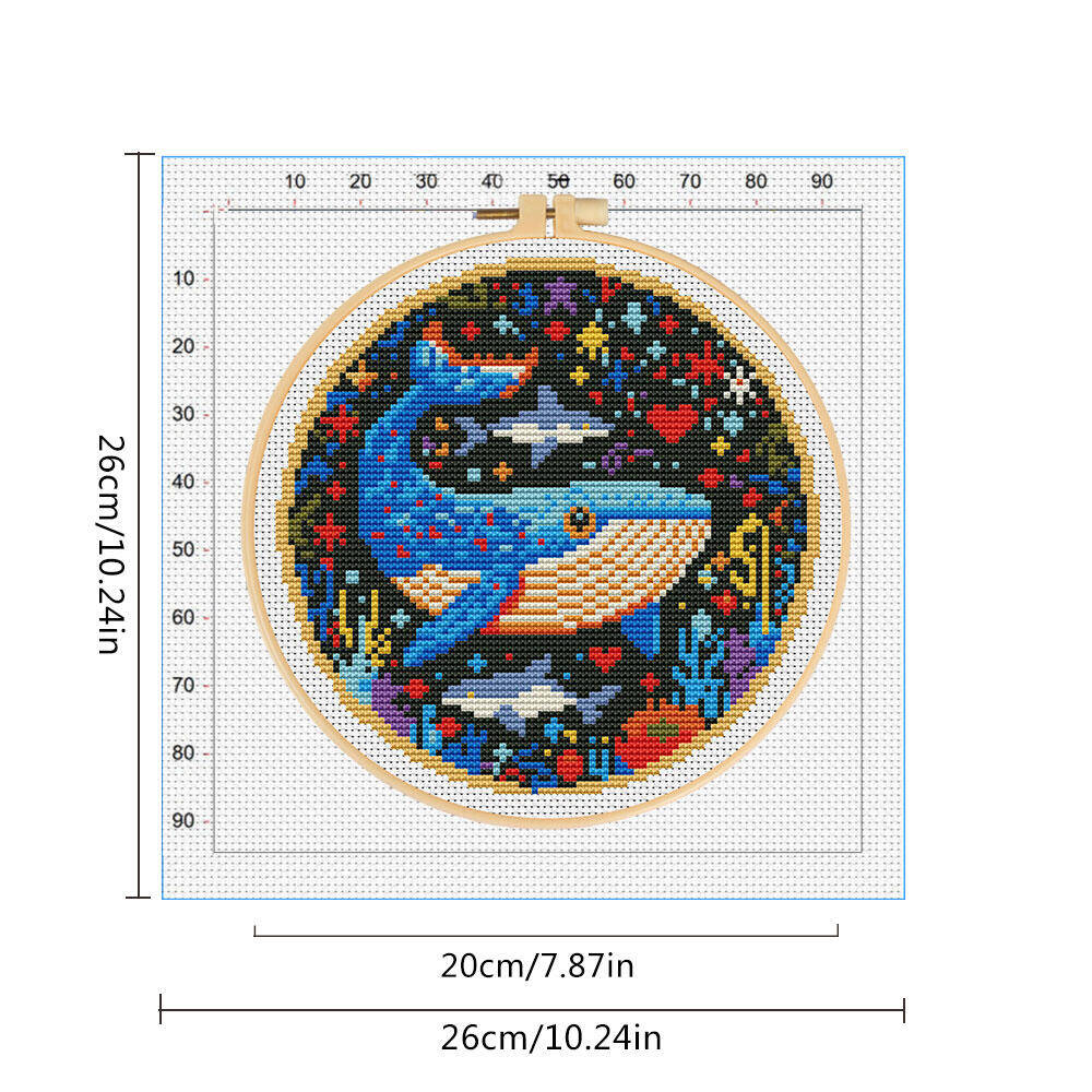 DIY クロスステッチクジラ刺繍動物フープエントリーレベル針 - Embroidery Whale のレビューと価格