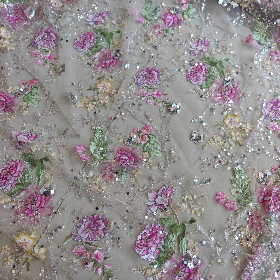 1 メートル 120 センチメートル幅高級ビーズレース生地  - Embroidery Underlay のレビューと価格