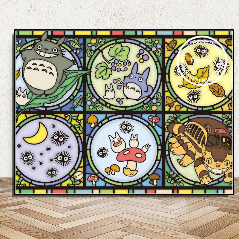 日本の猫アニメアートパターンフルドリルダイヤモンド塗装漫画ジ - Embroidery Roll Pattern のレビューと価格