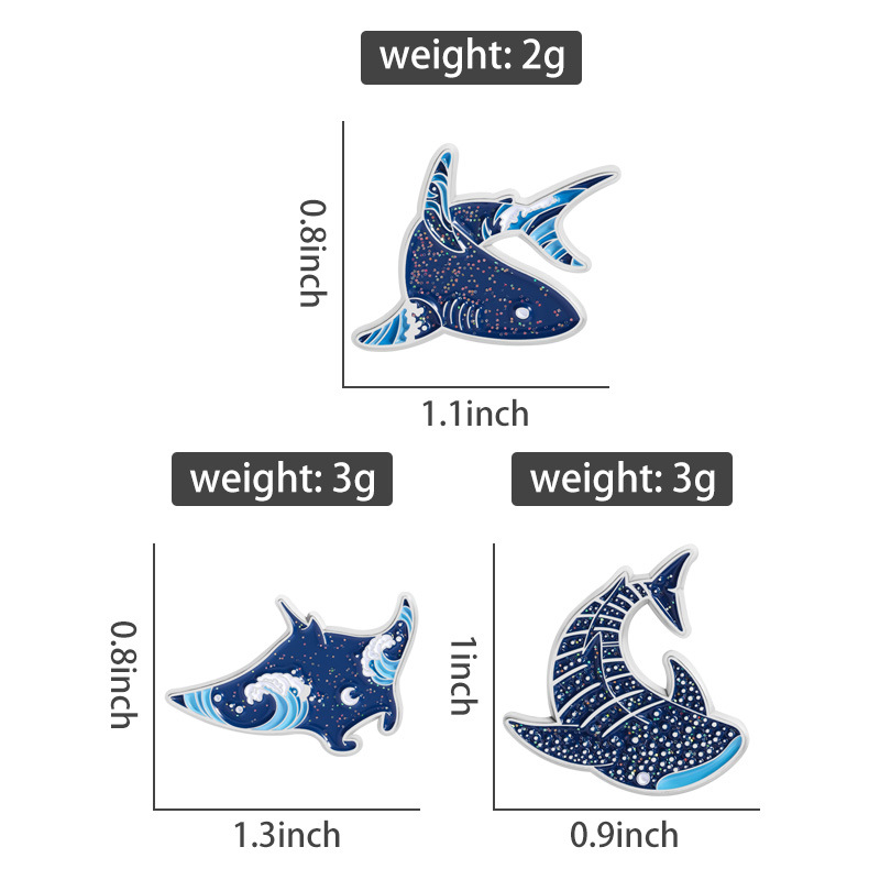 漫画海洋生物エナメルピンクリエイティブサメクジラブローチファ - Embroidery Whale のレビューと価格