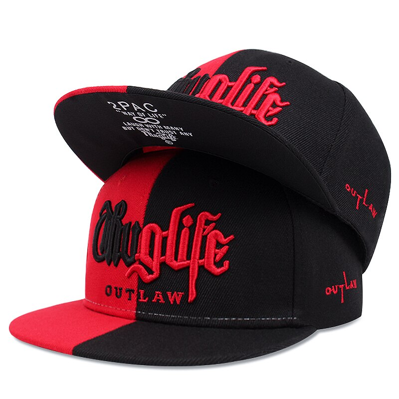 大人のためのthuglife刺繍野球帽、調節可能なスナップバ - Embroidery Font のレビューと価格